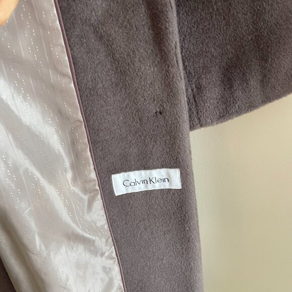 CALVIN KLEIN taupe 10% angora vented button coat!55%wool,10%angora/10 - Picture 10 of 13